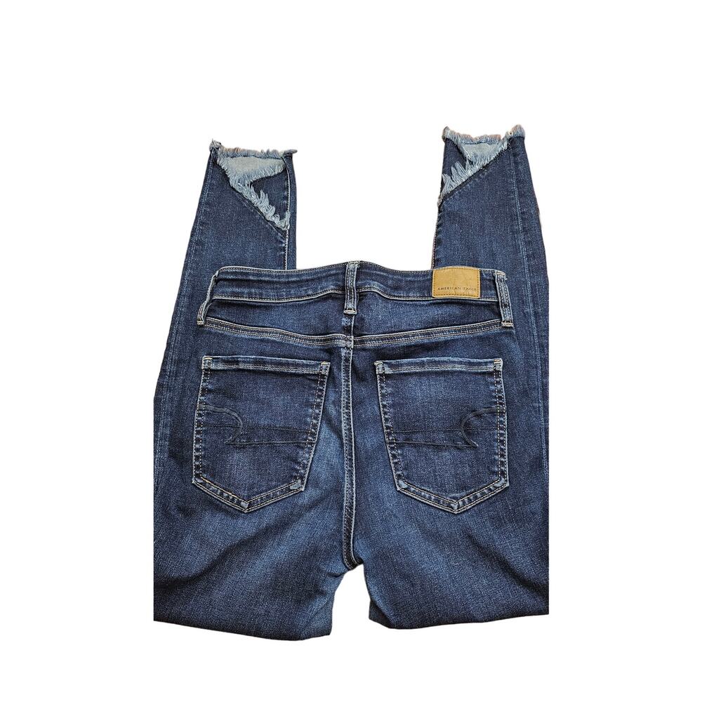 American Eagle Super Hi Rise Jegging Crop Blue Denim Jeans Women’s Size‎ 4 Reg